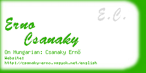 erno csanaky business card